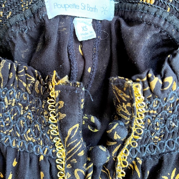 Poupette St Barths Black and gold slit side maxi dress - Picture 4 of 4